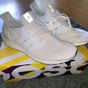 BRAND NEW SIZE 12 WHITE ULTRABOOSTS WITH TAGS